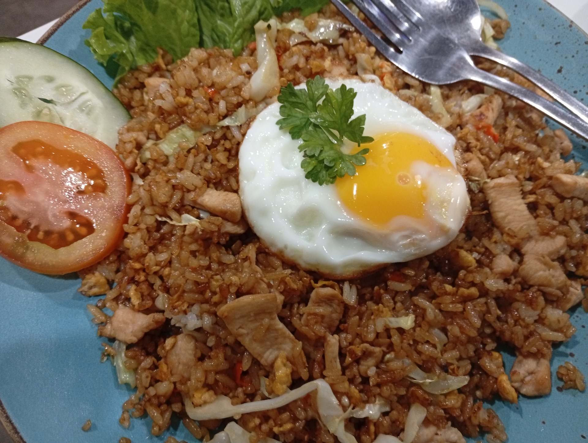 Nasi goreng with chicken and sunny-side egg